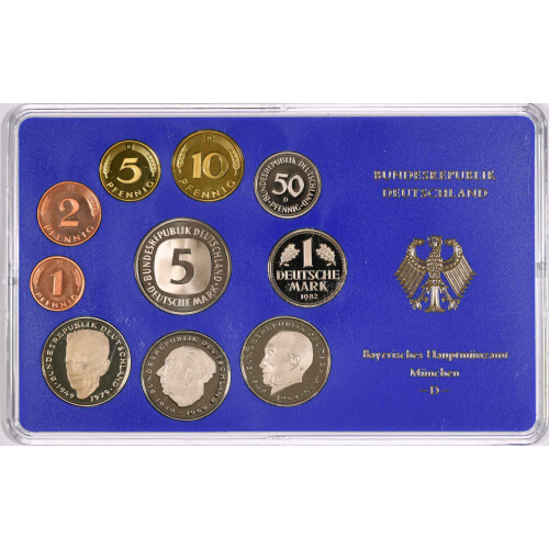 Kursmünzensatz Deutschland PP DM 1982 D München