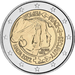 2 Euro Gedenkmünze Malta 2022 st - UN Resolution - im Blister