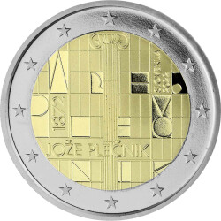 2 Euro Gedenkm&uuml;nze Slowenien 2022 PP - Joze Plecnik