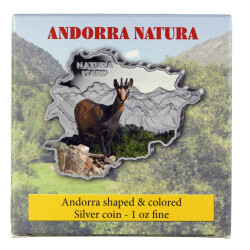 10 Dinar Andorra 2013 Silber PP - G&auml;mse coloriert