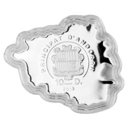 10 Dinar Andorra 2013 Silber PP - Eichhörnchen coloriert