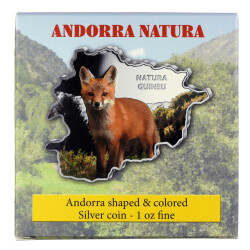10 Dinar Andorra 2013 Silber PP - Fuchs coloriert