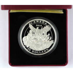 30 Dollar Kanada 2014 Silber PP - Ureinw.Veteranen-Denkmal