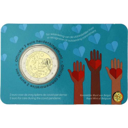 2 Euro Gedenkmünze Belgien 2022 st - Gesundheitssystem / Danke - flämischer Blister (NL/ENG)
