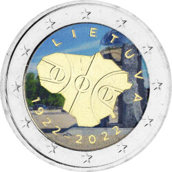2 Euro Litauen 2022 - 100 Jahre Basketball - coloriert /...