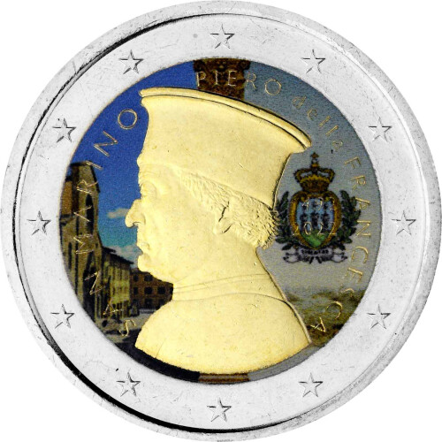 2 Euro San Marino 2022 - Piero della Francesca - coloriert / mit Farbe