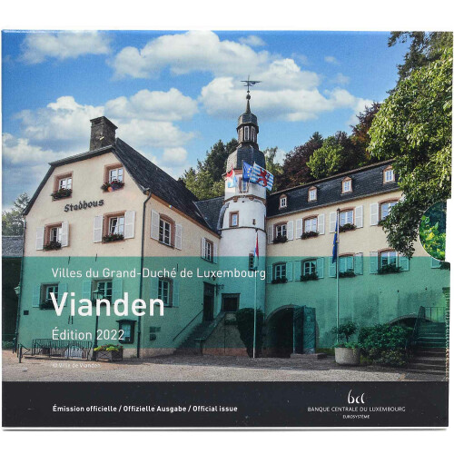 Offizieller KMS Luxemburg 2022 Stempelglanz - Vianden (mit 2 € Flagge)
