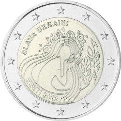 2 Euro Gedenkmünze Estland 2022 bfr. - Ukraine /...
