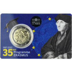 2 Euro Gedenkmünze Frankreich 2022 st - 35 Jahre Erasmus - in CoinCard
