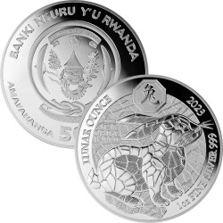 50 Francs Ruanda 2023 - 1 Unze Silber PP - Lunar: Jahr...