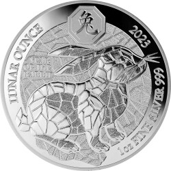 50 Francs Ruanda 2023 - 1 Unze Silber PP - Lunar: Jahr...