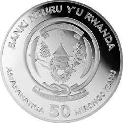 50 Francs Ruanda 2023 - 1 Unze Silber PP - Lunar: Jahr des Hasen