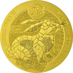 100 Francs Ruanda 2023 - 1 Unze Gold BU - Lunar: Jahr des...