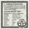 100 Francs Ruanda 2023 - 1 Unze Platin BU - Lunar: Jahr des Hasen