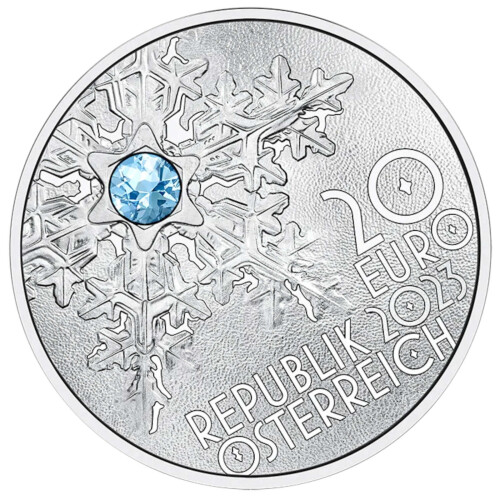 20 Euro Gedenkmünze Österreich 2023 Silber PP - Schneeflocke