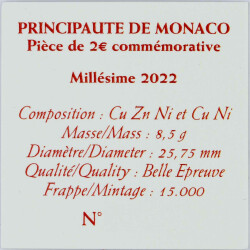 2 Euro Gedenkmünze Monaco 2022 PP - 100. Todestag von Prinz Albert I