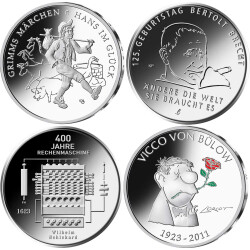 Jahressatz: 4 x 20 Euro Deutschland 2023 Silber bfr. -...