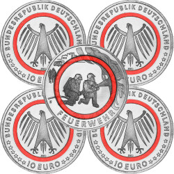 5 x 10 Euro Gedenkm&uuml;nze Deutschland 2023 bfr. -...