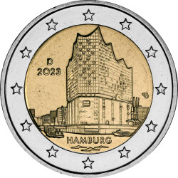 5 x 2 Euro Gedenkmünze Deutschland 2023 bfr. -...