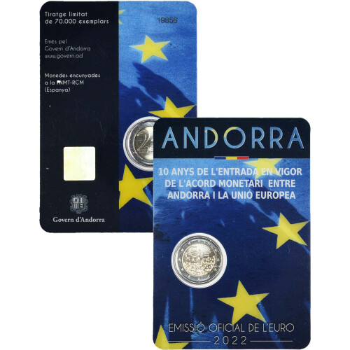 2 Euro Gedenkmünze Andorra 2022 st - Währungsvereinbarung