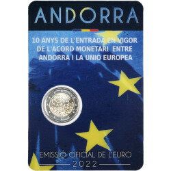 2 Euro Gedenkmünze Andorra 2022 st - Währungsvereinbarung