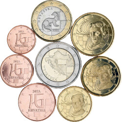 Kroatien 2023 Kursmünzen bankfrisch - 8 Münzen:...