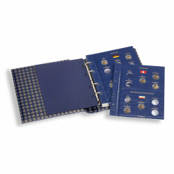 Münzalbum VISTA, für deutsche 2-Euro-Gedenkmünzen, inkl. Schutzkassette, blau