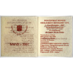 5 Euro Gedenkmünze Vatikan 2007 Silber PP - Weltfriedenstag 2007