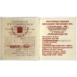10 Euro Gedenkmünze Vatikan 2007 Silber PP - Weltmissionstag 2007