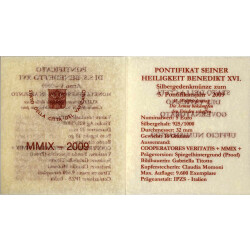 5 Euro Gedenkmünze Vatikan 2009 Silber PP - Weltfriedenstag 2009