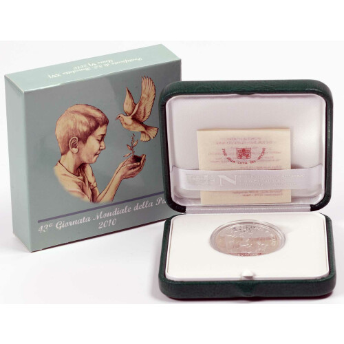 10 Euro Gedenkmünze Vatikan 2010 Silber PP - Weltfriedenstag 2010