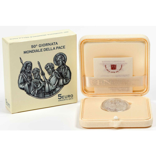 5 Euro Gedenkmünze Vatikan 2017 Silber PP - Weltfriedenstag 2017