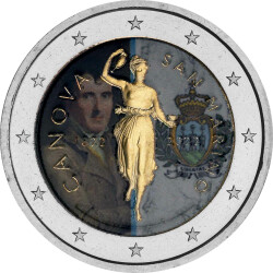 2 Euro San Marino 2022 - Antonio Canova - coloriert / mit...