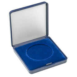 Münz-Etui mit blauer Veloureseinlage für Münzen/Münzkapseln 46 mm