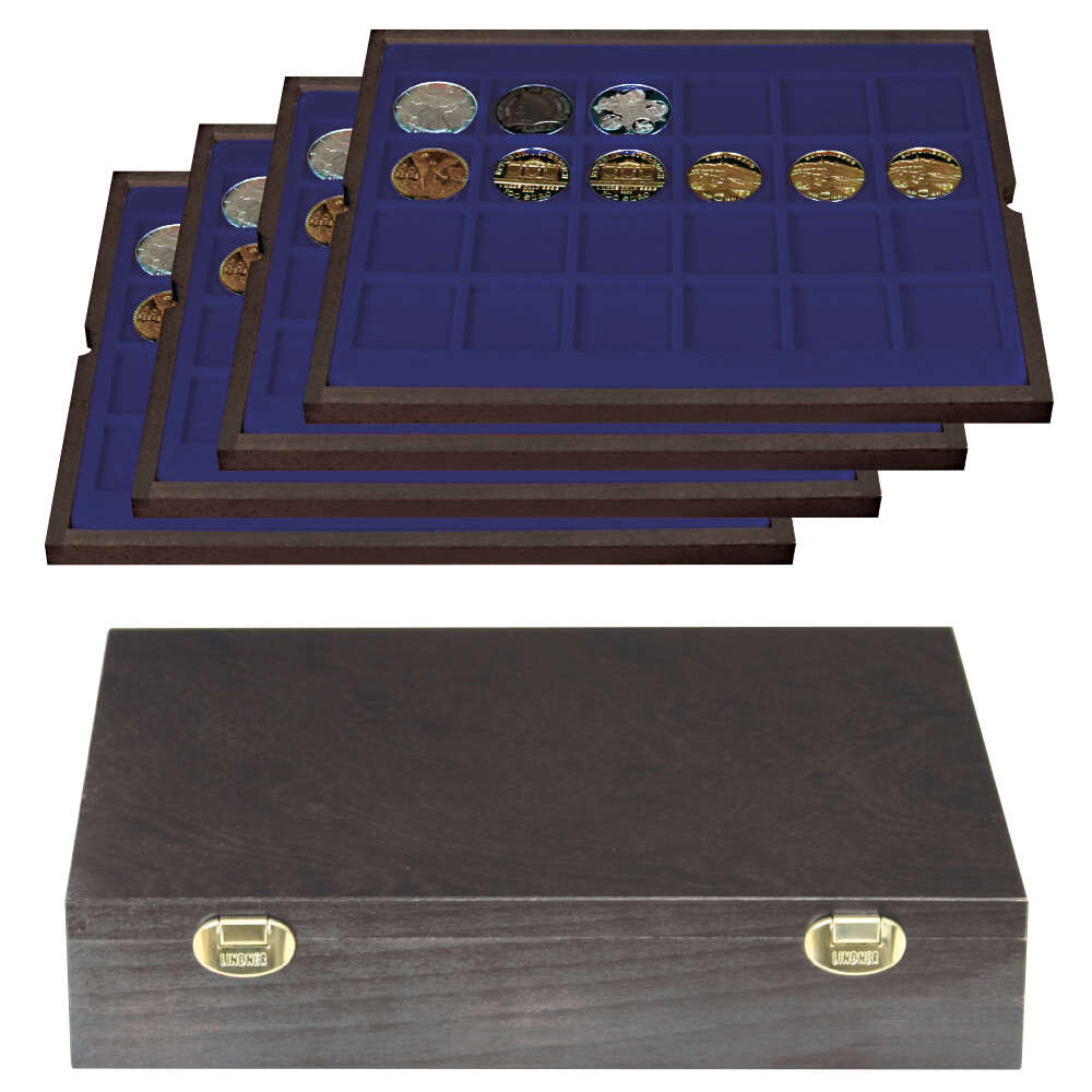 Lindner - 2029-036 - Estuche Para Monedas Con Plantilla Azul Para