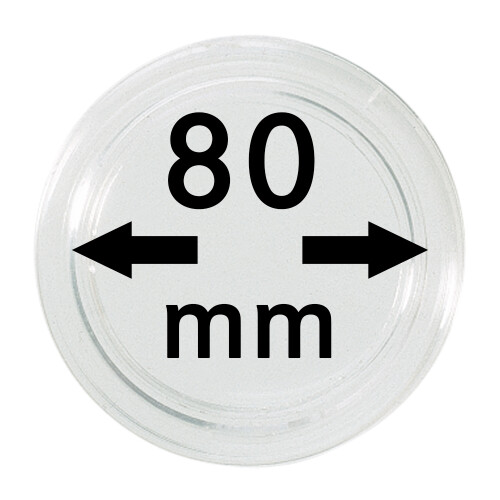 LINDNER Münzkapseln für dickere Münzen, per Stück Ø 80mm / 5,7mm