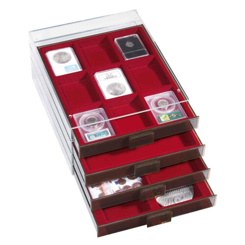 LEUCHTTURM Münzbox XL rauchfarben