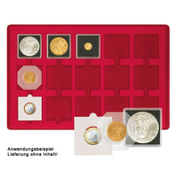 Tableau Rot 15 Münzen 50 x 50mm