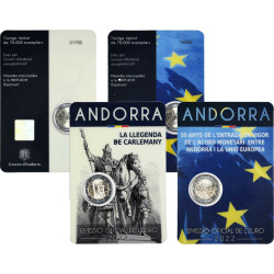 SET: 2 x 2 Euro Gedenkm&uuml;nze Andorra 2022 -...