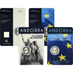 SET: 2 x 2 Euro Gedenkmünze Andorra 2022 -...