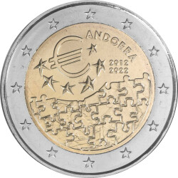 SET: 2 x 2 Euro Gedenkmünze Andorra 2022 - Währungsvereinbarung & Karl der Große