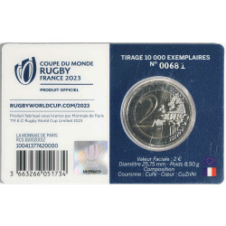 2 Euro Gedenkmünze Frankreich 2023 st - Rugby...