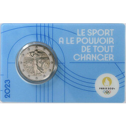 5 x 2 Euro Gedenkmünze Frankreich 2023 st - Olympia Säerin - Blister