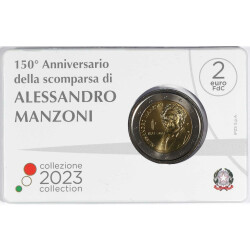 2 Euro Gedenkmünze Italien 2023 st - Alessandro Manzoni - im Blister