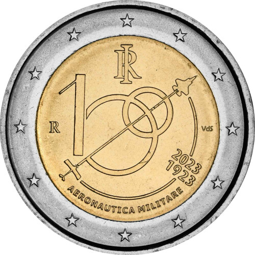 2 Euro Gedenkmünze Italien 2023 bfr. - 100 Jahre Luftstreitkräfte