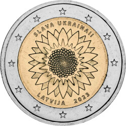 2 Euro Gedenkmünze Lettland 2023 bfr. - ukrainische...