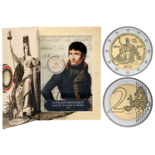 2 Euro Gedenkmünze Malta 2023 st - Napoleon Bonaparte und die Franzosen auf Malta