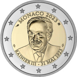 2 Euro Gedenkmünze Monaco 2023 PP - 100. Geburtstag...