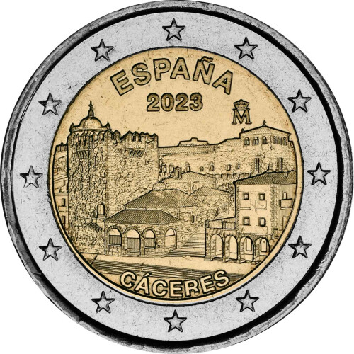 2 Euro Gedenkmünze Spanien 2023 bfr. - UNESCO Altstadt von Caceres