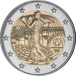 2 Euro Gedenkmünze Frankreich 2023 st - Olympia Säerin - Blister